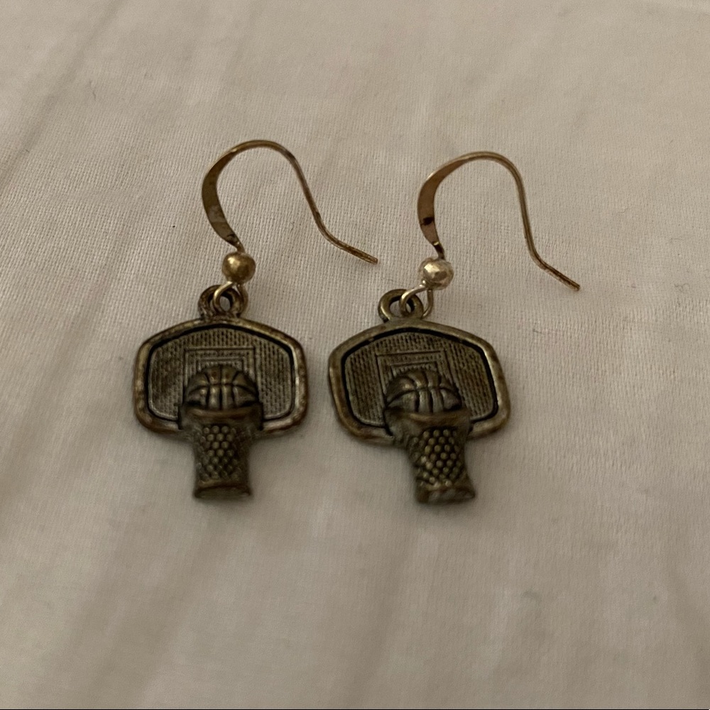 Metal Basketball Hoop Earrings